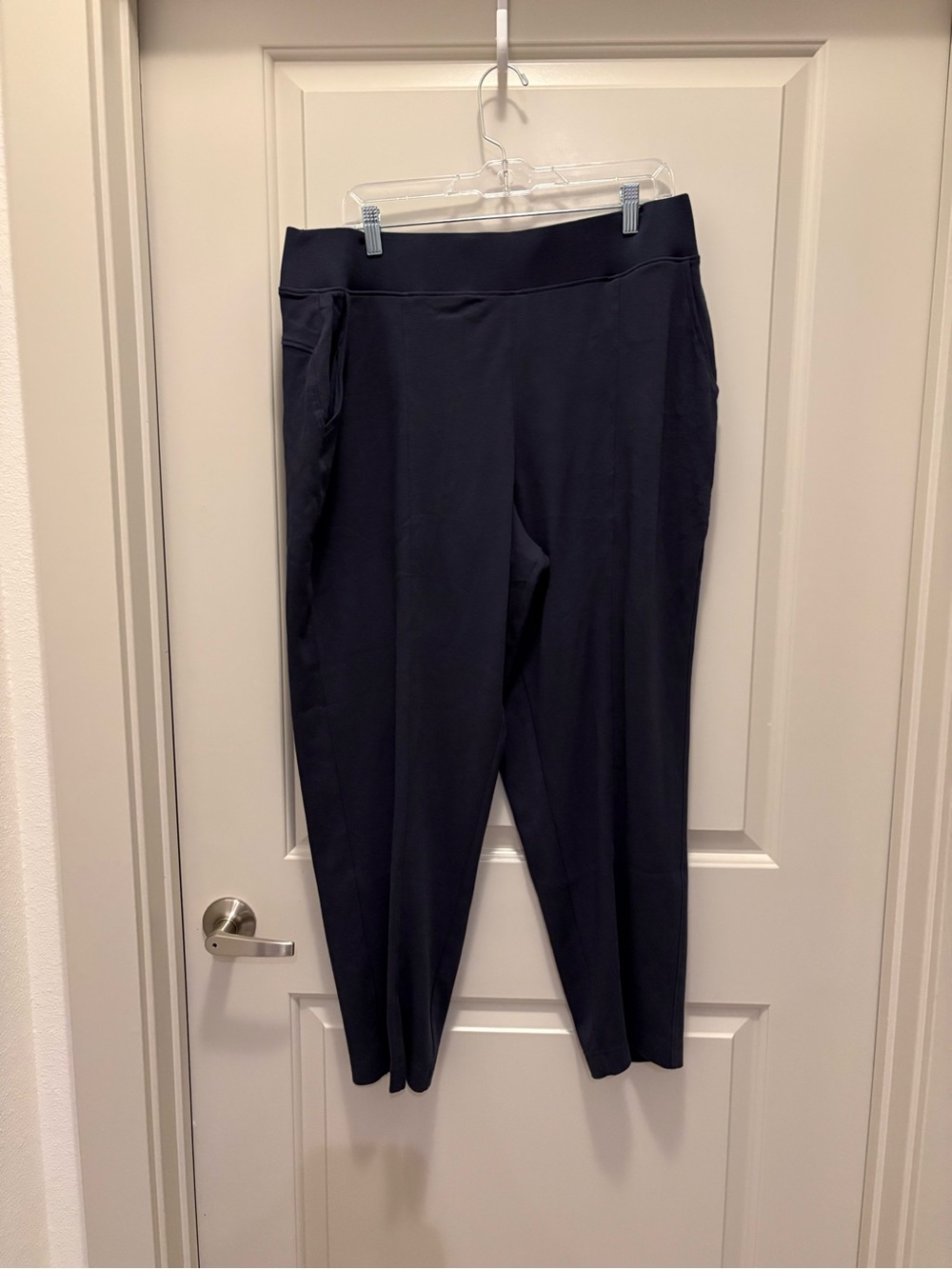 Pact Navy Organic cotton Pull-On Pants NWOT Size XL Slit at ankle